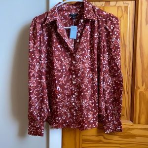 Ann Taylor - Floral Button Down Blouse - NWT - XXS
